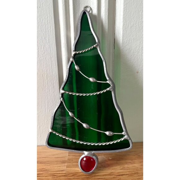 Vintage Stained Glass Christmas Tree & Angel Sun Catcher Set - Picture 4 of 11